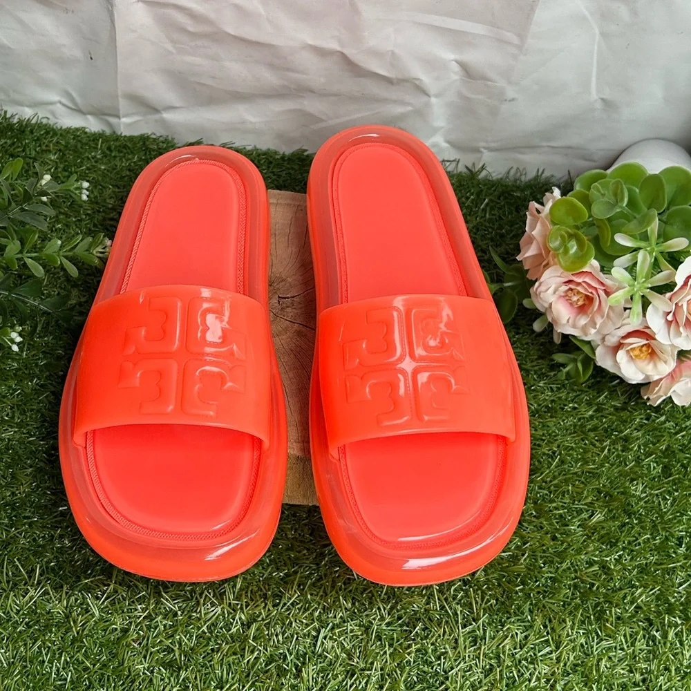 Women’s Coral Slide Sandals - Glossy Jelly Comfort